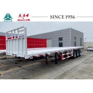 China Mechanical Suspension 3 Axle Flatbed Container Trailers on sale