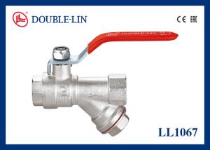 China 16 Bar Female X Female Brass Ball Valves With Y Strainer factory