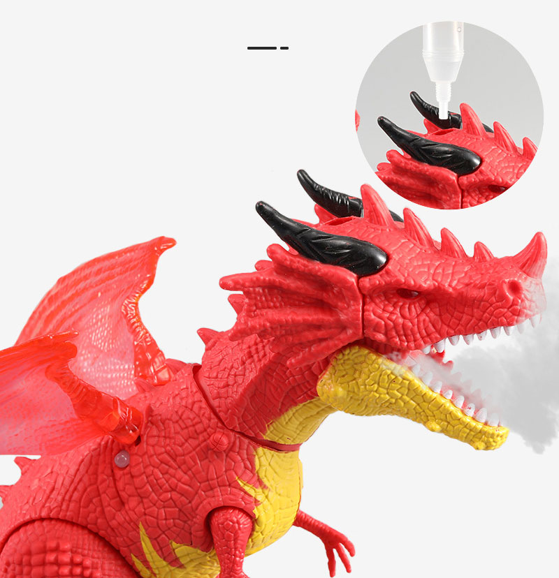 PVC Children'S Electric Spray Toy Flying Dragon With Light And Sound Spray Walking Dinosaur Model Toy