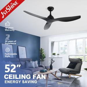China 52&quot; Matte Black DC Ceiling Fan Sleek ABS Blades Remote Control factory