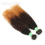 Colored Peruvian Virgin Hair Body Wave / Three Tone Kinky Curly Hair Extensions