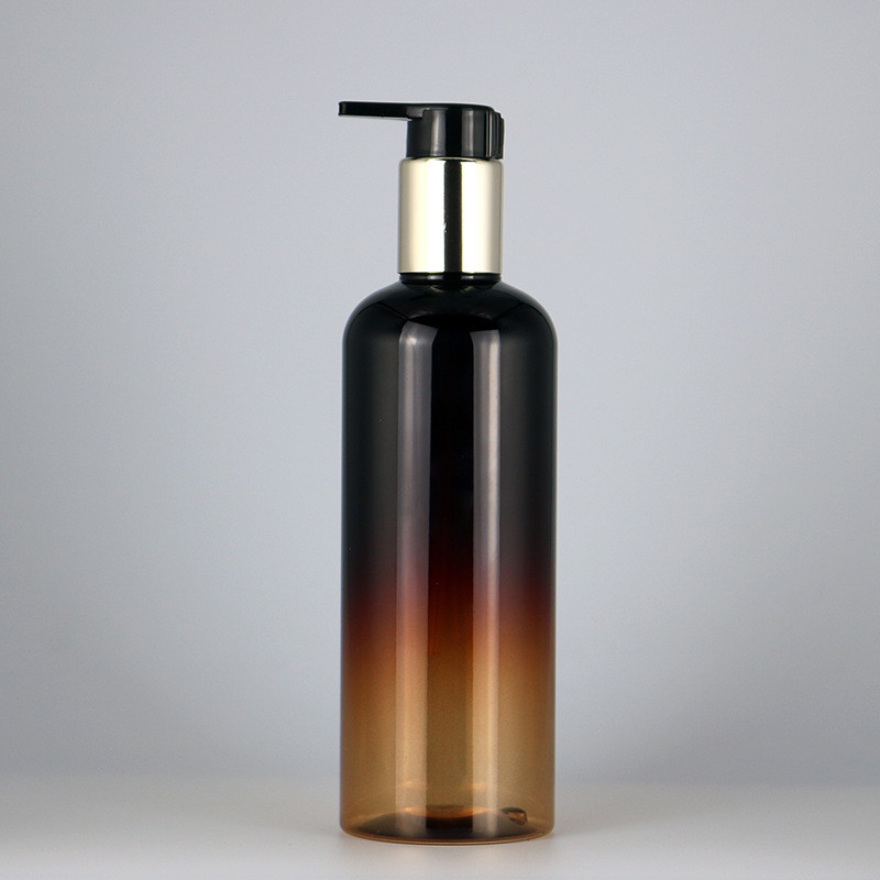 Amber Lotion Shower Conditioner Plastic Pump Shampoo Dispenser Bottle 7.4oz 13.5oz