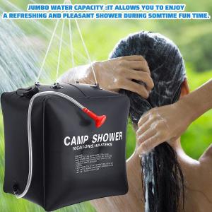 China 10 Gallons/ 40L Solar Camping Showers with Hot Water Portable Camping Shower Bag Removable Hose Shower Nylon Ropes factory