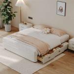 Fabric Upholstered Adjustable Modern Bedroom Furniture Set With Non Woven Fabric