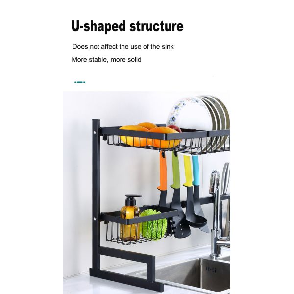 Customized Logo Kitchen Organizer Plate Tableware Drainer Dish Drying Rack Organizer