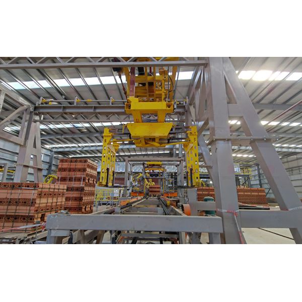 Automated Clay Brick Stacking and Packaging System with One-Touch Brick Type Switching and Simple Operation