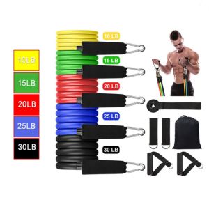 Muscle Training TPE Pull Up Resistance Bands 1.2m 11 Pcs Set