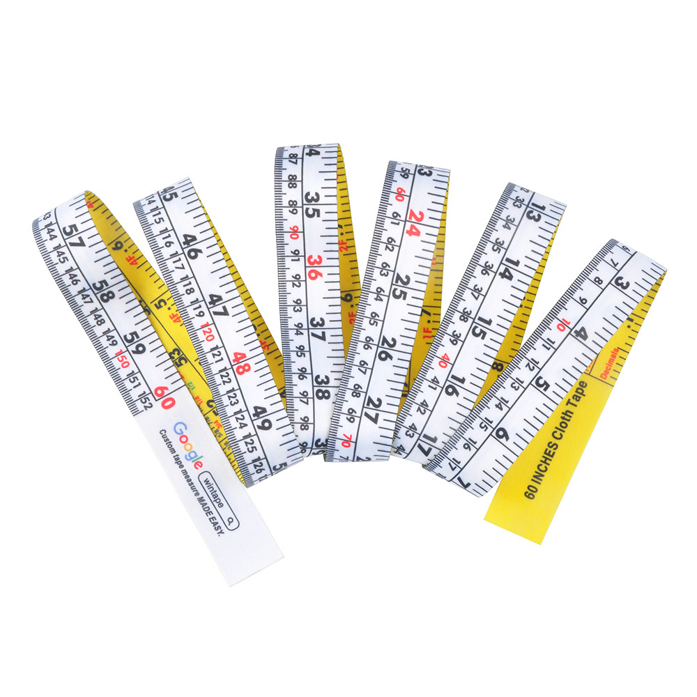 60 Inch Portable Cloth Tape Measure Fractions Decimals Scales In Metric Imperial Measurement System