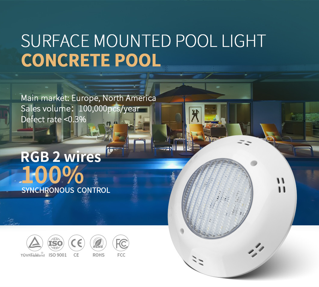 Synchronous Control IP68 630LM 18W led color changing pool light