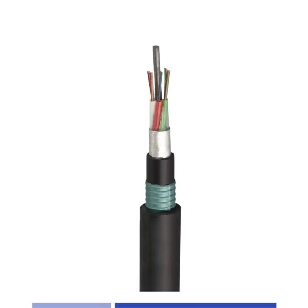 24 Fiber Outdoor Fiber Optic Cable Singlemode Direct Burial Fiber Cable Armored