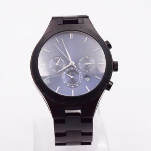 China Black Sandalwood Automatic Wrist Watch Stainless Steel Chronograph Men'S Watch factory