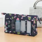 See Through Mesh Makeup Travel Pouch With Zipper