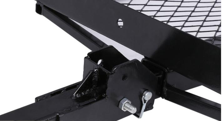 Customized Logo Black Folding Hitch-mounted Basket-style Cargo Carrier for Heavy-duty