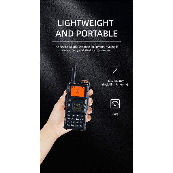 Wearable Drone Detector 300MHz-6000MHz | Portable UAV Signal Detection, FPV Drone Protection, Long Battery Life 5000mAh, Security & Surveillance,