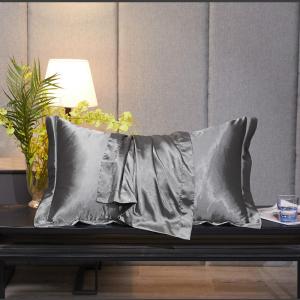 China Grey Bedroom 25mm Satin Silk Pillowcase Non Toxic For 30×30inch Bed factory