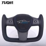 Matte Carbon Fiber Smooth Leather Steering Wheel Tesla Model 3 Y X S