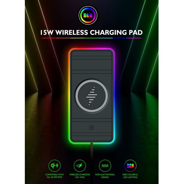 Apple and Samsung Compatible Car Wireless Charging Pad 2 in 1 USB Wireless Car Charger 15W Fast Charging