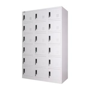 China 18 Doors White Metal Lockers Cold Rolled Steel Plate Material factory