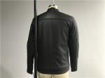 Chocolate Color Polyurethane Leather Jacket / Wadded Biker Jacket Mens TW78044
