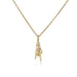 ODM 18k Gold Chain Necklace Handsome Love You Unisex Gold Middle Finger Necklace