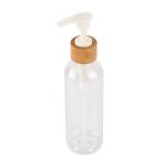 Refillable Round Shoulder PET Bottle Natural Bamboo Lotion Pump 7oz 8oz 10oz