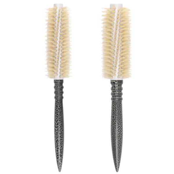 Natural Color Wood Handle Hair Brush Blow Dry Heat Resistant Rolling Curly Hair