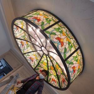 China Church Architectural Tempered Art Glass Window Panels Decorative Colored Dome Stained Glass factory