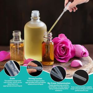 Disposable Plastic Transfer Graduated Pipettes, Clear Dropper for Essential Oils