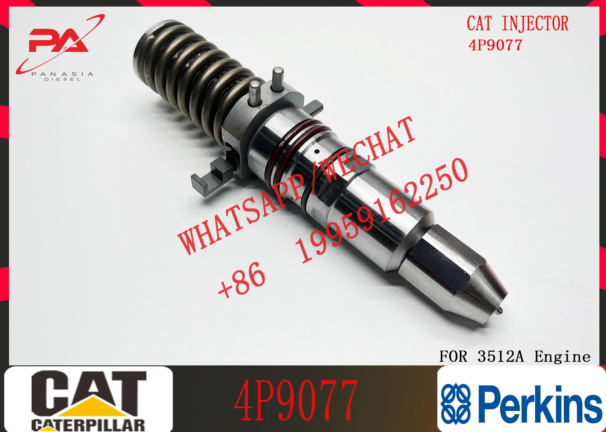 Common Rail Injector for Caterpillar 3512A Engine Injector 4P9077 4P9075 7C-0345 7C-4175 OR-3051 7E-9983 9Y-4544
