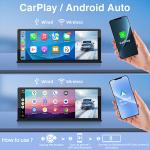 NEW 11.3 inch UHD 4K WIFI Dashcam Wireless Carplay Android Auto Rearview Car DVR