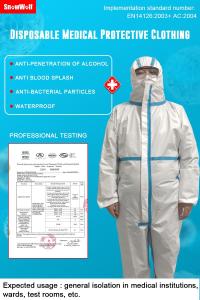 China Plastic Disposable Protective Gowns / Disposable Body Suit Good Strength factory
