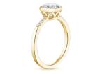 Women 10k Yellow Gold Diamond Ring , Oval Lab Diamond Engagement Ring OEM ODM