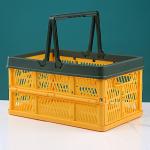 568g Supermarket Collapsible Plastic Basket With Handles