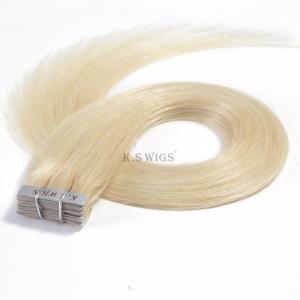 China Wholesale Perfect Quality 100% Blond color Indian thick Tape on Human hair extensions factory