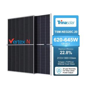 China 2024 Trina Bifacial NEG20C.20 620W 625W 630W 635W 640W 645W Monocrystalline Solar Panels factory