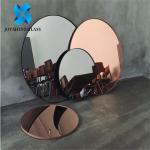 Gold Coloured Mirror Glass Sheets Customize Size For Hotel / Apartment