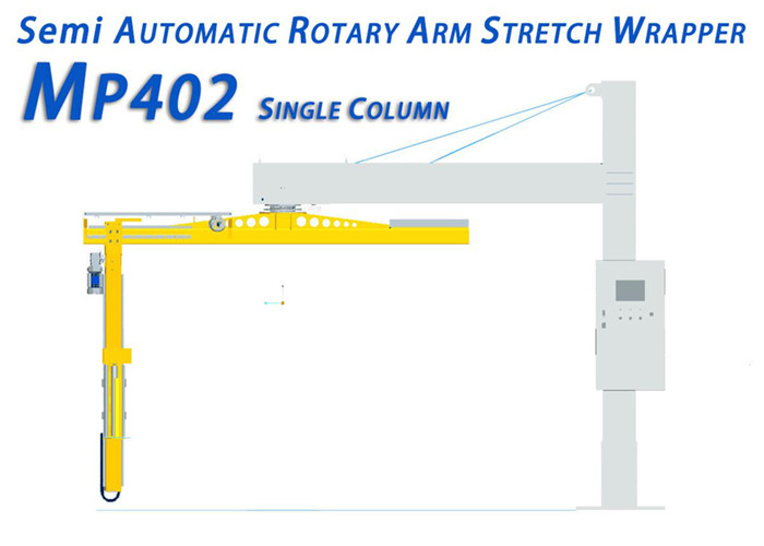 China 3m/Min Carriage Speed Rotary Arm Stretch Wrapper Pneumatically Driven factory