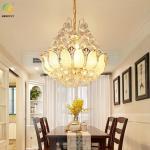 Gold K9 Round Hanging Ceiling Light Modern Crystal LED Pendant Lights