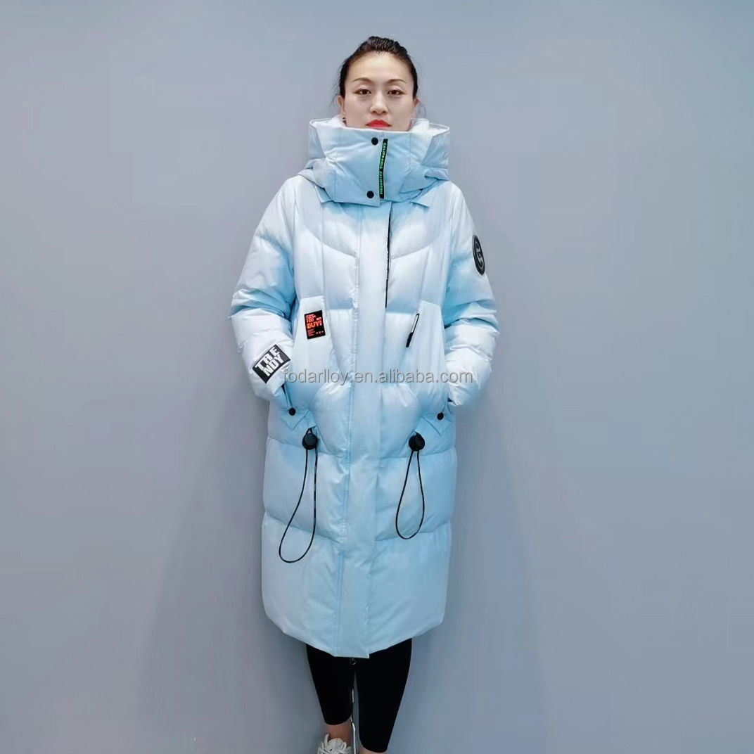 FODARLLOY F22563 Ladies Warm Hooded Cotton-padded Clothes Women Slim Long Winter Jackets Women Coats