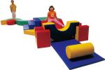 CE standard kindergarten kids toys indoor plastic slide with swing set