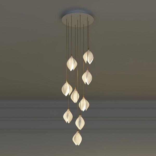 G9 Petal Pendant Ceiling Light Multi Size Ceramic Flower Pendant Light 85V To