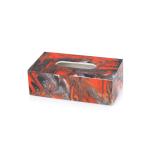 Deluxe hotel flat black red mixed resin table tray decor