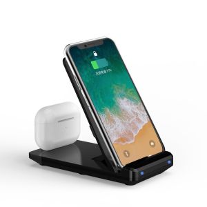 15W Fast 2 In 1 Wireless Charging Dock Qi Smart For Phone