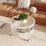 Simple Round Tea Table Glass Minimalist Double Layer Glass Coffee Table