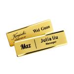 Custom Business ID Emblem Metal Lapel Pin Gold Name Tag Badge With Magnet Holder