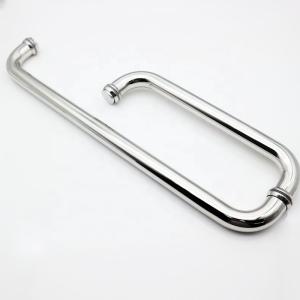 China TK-C040 Round Stainless Steel Shower Room Glass Push Pull Handle with Polish Finish factory