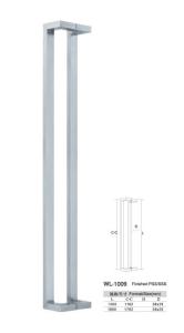 China entry door handles set long square glass door handle pull and push WL-1009 chrome Stainless Steel factory