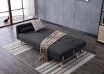 Steady Contemporary Bedroom Furniture Two Seater Fabric Sofa In Black Grey Color