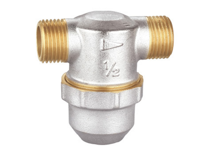 male and male thread yellow color HPB57-3 Brass Material Threaded Brass Filter Valve for nickel plating and polish sand