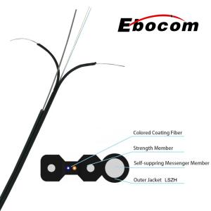 China LSZH Jacket Black Outdoor Drop Cable G652D G657A1 2.0x5.0mm Steel Wire Strength Member factory